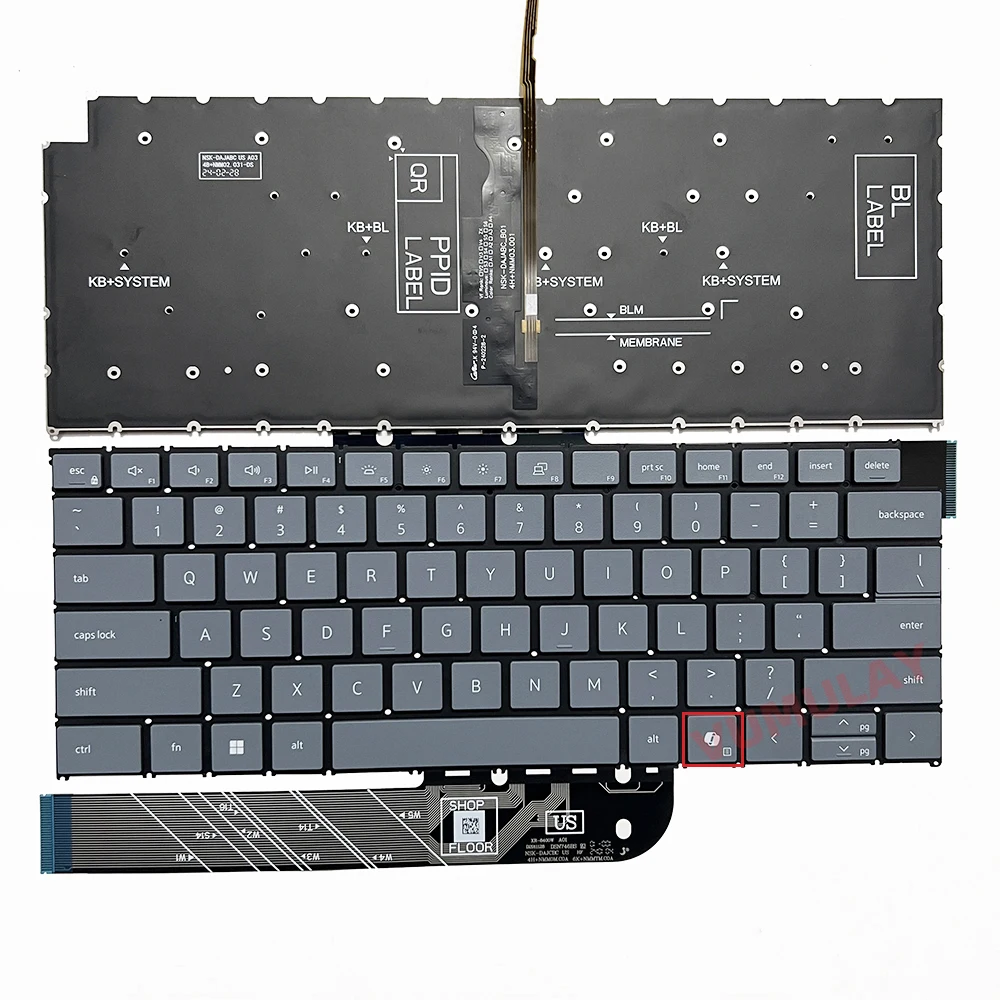 US/Russian Backlit Keyboard for Dell Inspiron 14 7440 7441 7445 7430 5440 5445,16 Plus 7640 7630 7620 2024 AI Notebook