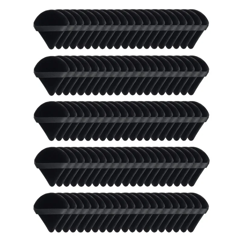 Esponja de maquillaje Facial triangular negra, esponja de terciopelo suave para cosméticos, mezclador de esponjas, base de belleza, esponja de maquillaje, acceso al maquillaje