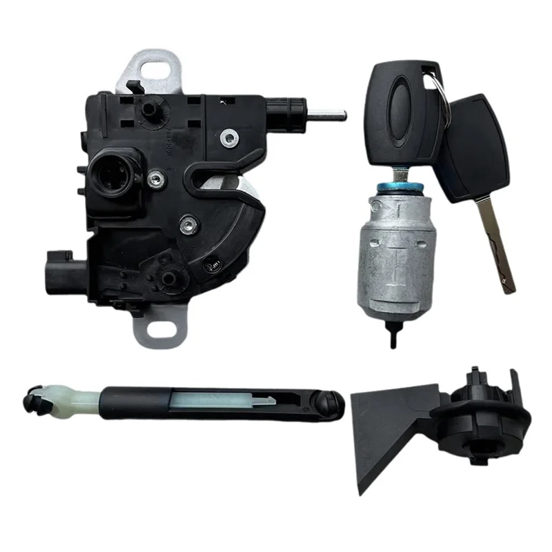 Kait Kit Perbaikan Kunci Pelepas Kap Mesin Mobil dengan 2 Kunci 4M5AA16B970 untuk Ford Focus MK2 2004-2012 1355231 4895285-A97E