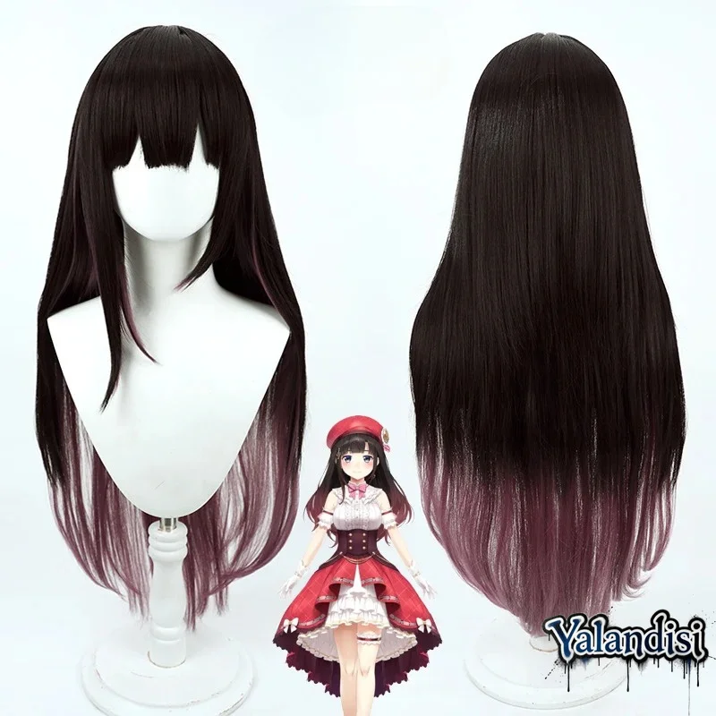 Yalandisi& Virtual YouTube Vtuber Suzuka Utako Cosplay Wig Halloween Carnival Party Props Synthetic Hair Heat Resistant Fiber
