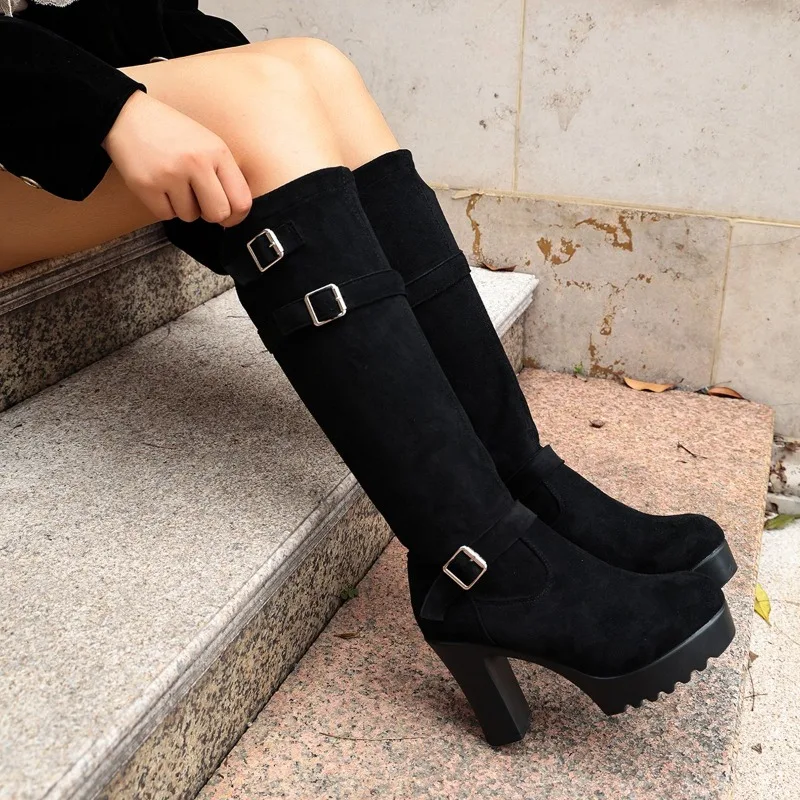 Retro High-heeled Long Boots for Women, 2026 New Style, Autumn-winter Thick Heel, Ankle-length Knight Boots