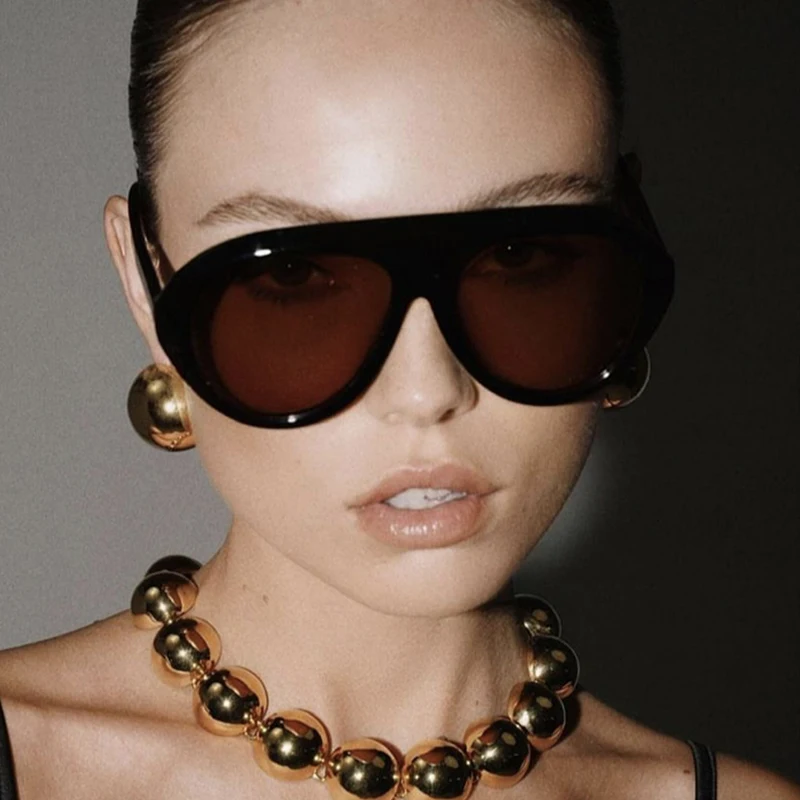 

Автомобильные солнцезащитные очки, 4 шт., винтажные овальные солнцезащитные очки с плоским верхом, женские и мужские очки ярких цветов, повседневные очки в большой оправе UV400