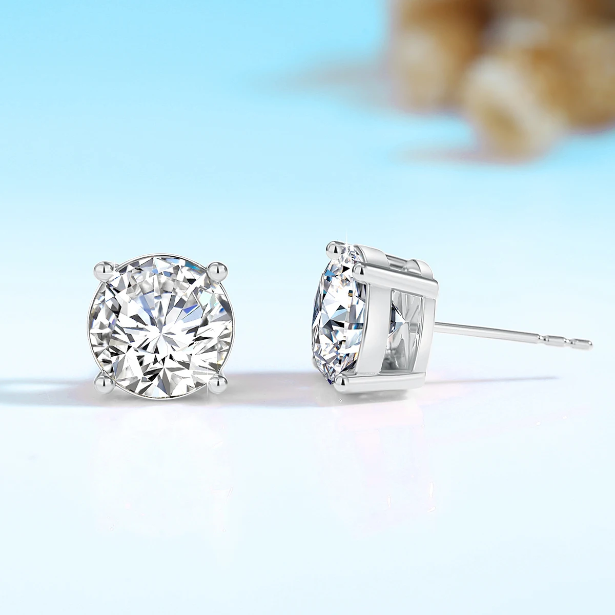 With Certficate Original Solid 18K Gold Moissanite Earrings For Women AU 750 Luxury Jewelry With Stamp Engagement Gift Trend Hot
