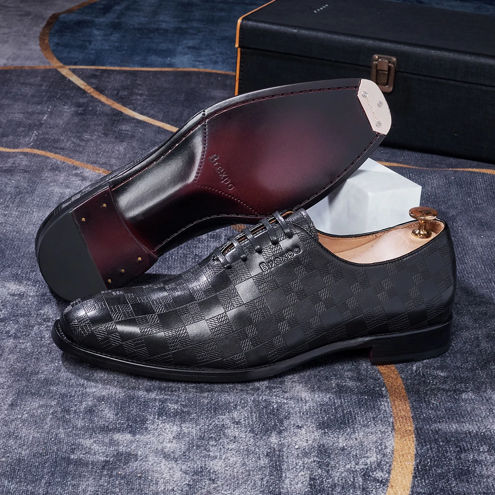 Men's Premium Craft Stitched Oxfords Genuine Leather Soles Polished/Embossed for Business, Weddings & Formal