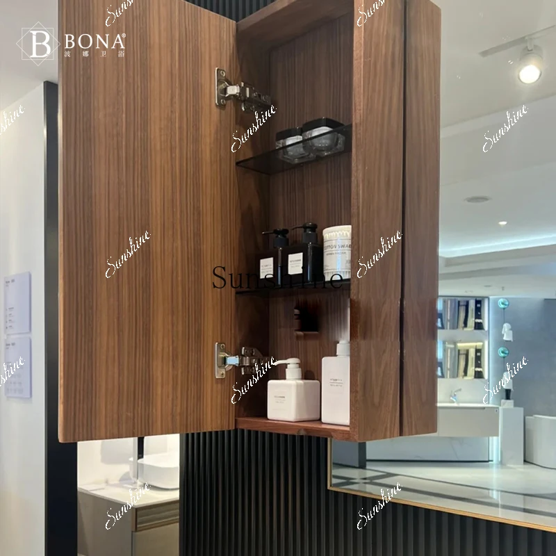 Light luxury oak bathroom cabinet combination marble seamless basin toilet wash basin cabinet customization  FT