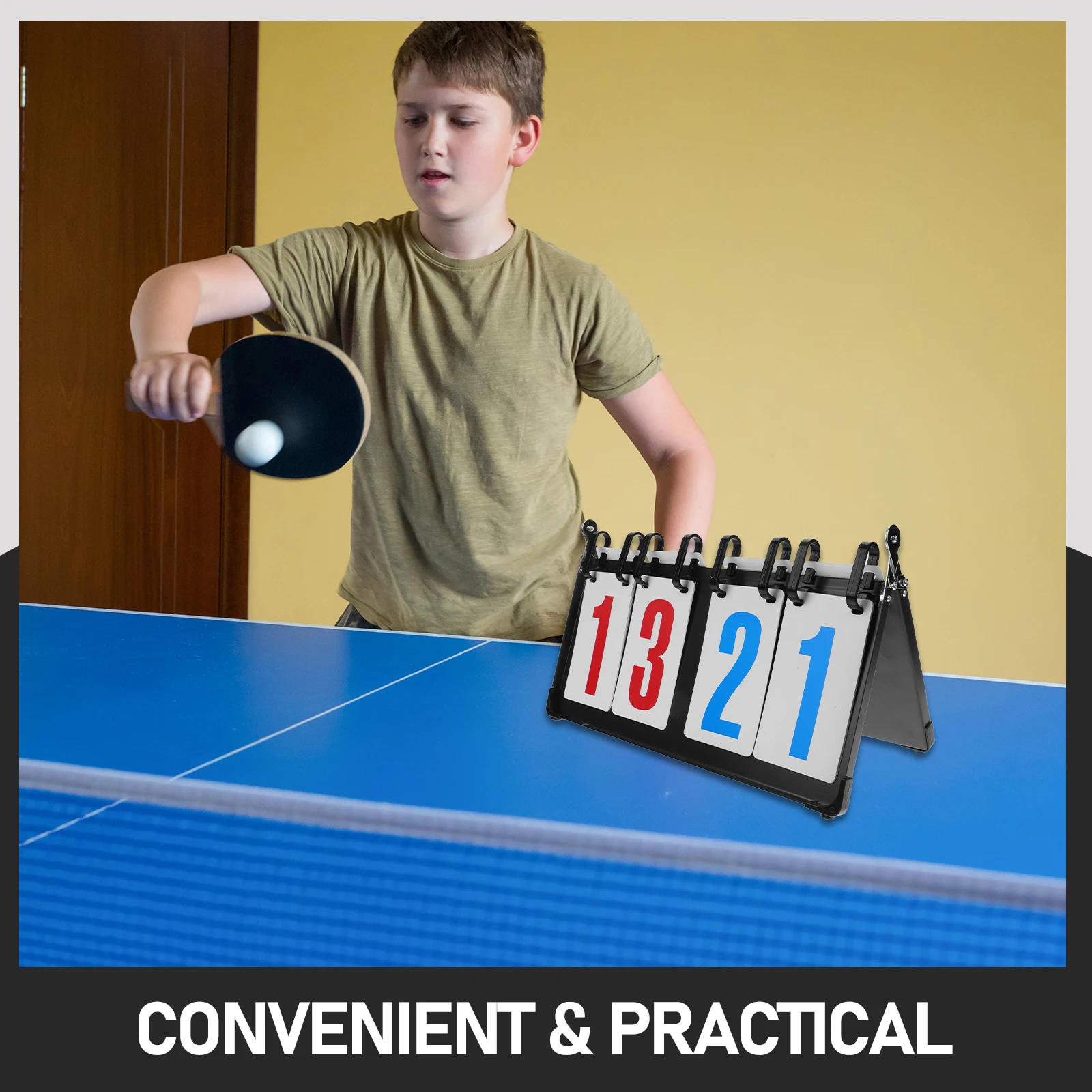 

Flip Scoreboard Portable Tabletop For Basketball Tennis Soccer Durable Sports Score Keeper Reusable