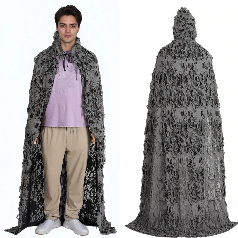 

Halloween Costume Cape Adult Children's Hooded Cloak Party Game Costume Death God Devil Festival Tattered Cloth Clothes
