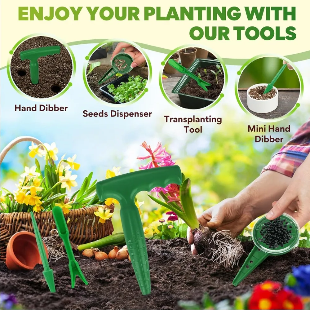 Seedling Punch Planter Garden Seed Sower Tool Manual Hole Punch Seeder for Flower Vegetable Seedlings Gardening Tools