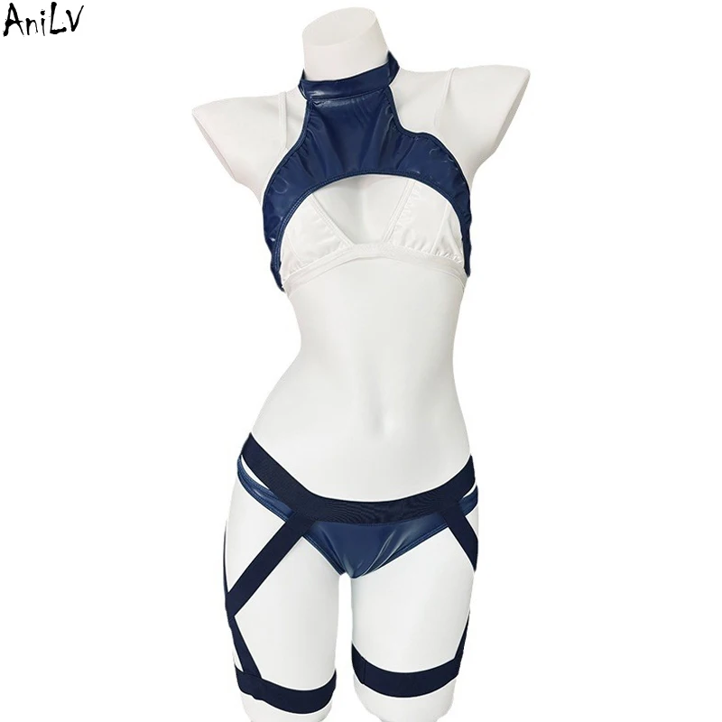 AniLV Women Anime Girl Leather Fight Outfit Uniform Cosplay Costume Clothes