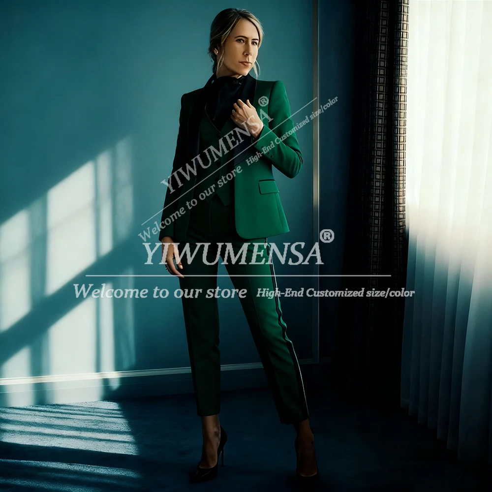 تخصيص الدعاوى النساء 2 قطعة شال أسود التلبيب الحلل السراويل مخصصة الأعمال حفلة موسيقية البدلات الرسمية بريولكيزريخصي