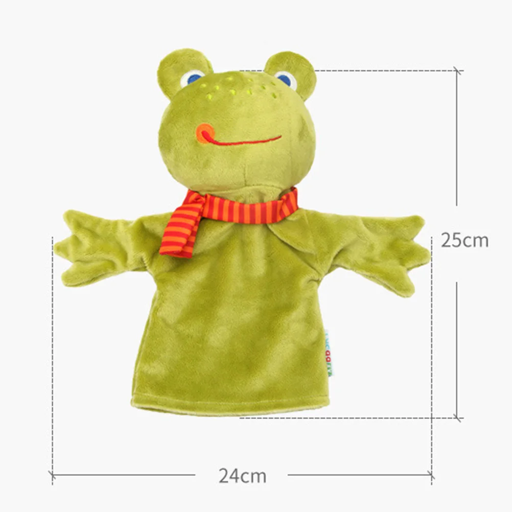 Animale del fumetto Burattino a mano Rana Cristallo premium Velure Confortevole interazione genitore-figlio Gioca a narrazione Guanto per bambini Mano