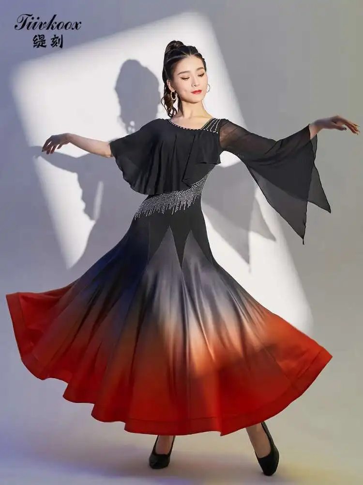 تنورة الرقص الحديثة المرأة الجديدة القياسية الرقص الفالس الرقص الاجتماعي الرقص اللاتينية التدرج كبير سوينغ تنورة ممارسة الأداء اللباس