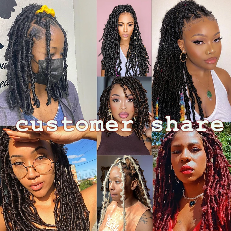 Full Star Butterfly Faux Locs Crochet Goddess Braids Pre looped Distressed Butterfly Soft Locs Crochet Dreadlocks Synthetic Hair