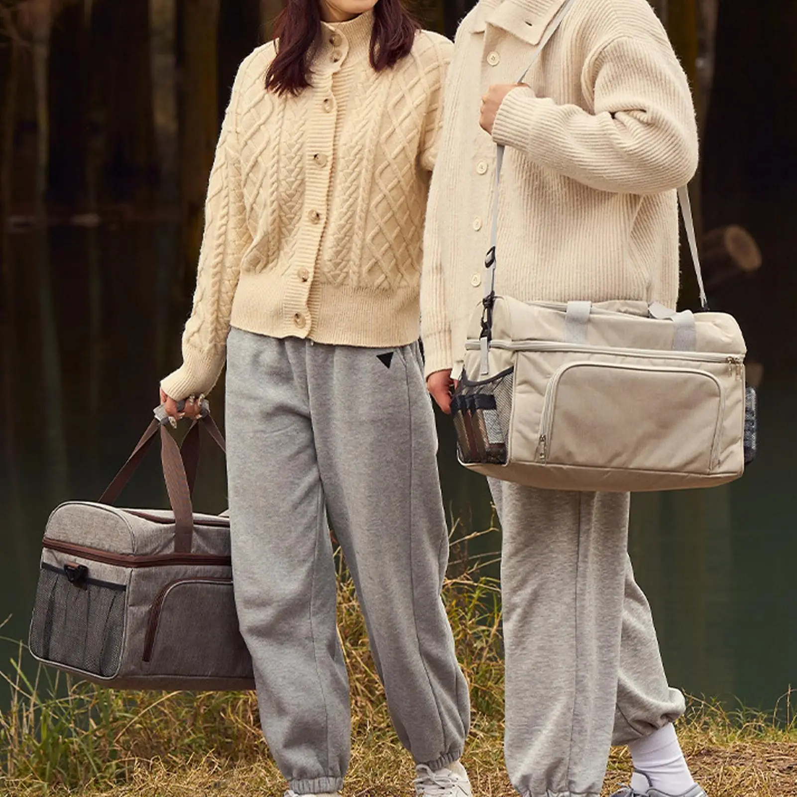 

Cooler Bag 30L Leak-Proof Folding Case Holder Waterproof Insulated Grocery Bags For Lunch Travel Work School Kids Beach Grocery