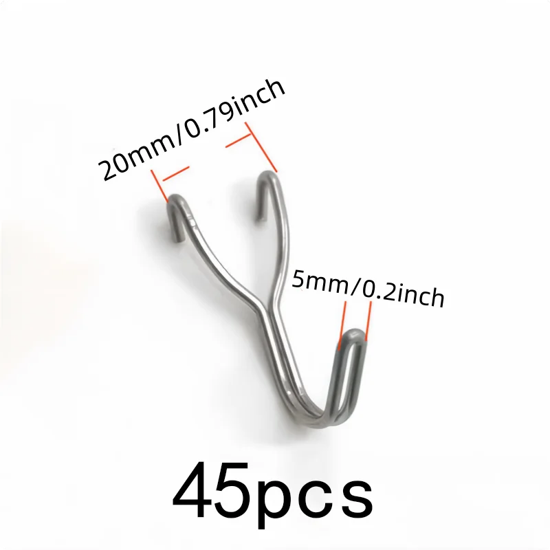 45 pcs 20mm Wall Storage Hooks Strong Load Capacity, designed for Workshop Organizer, Easy Snap-On Pegboard Fit