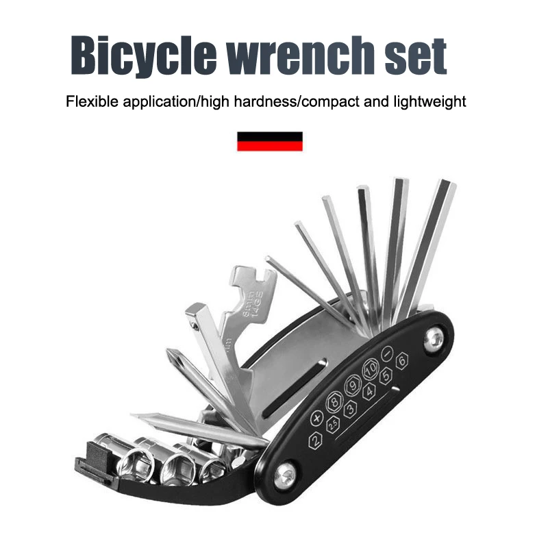 

{MX} 16 In 1 Screwdriver Kit Portable Bicycle Repair Tool Multipurpose Folding Wrench MTB Bike Tire Repair Tools