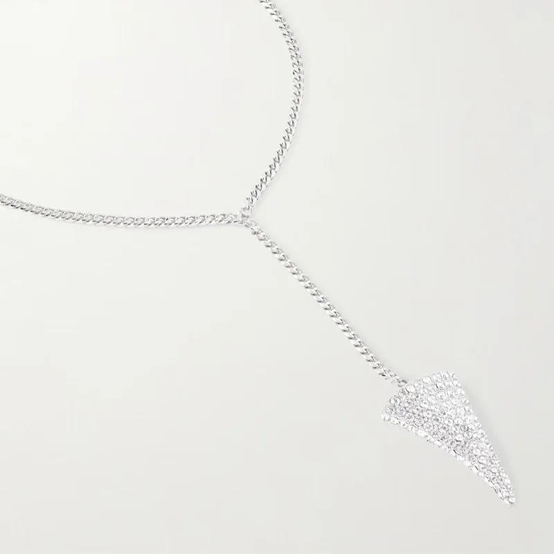 European And American New Style Simple And Grand Geometric Necklace Rhinestone Collarbone Chain Hip Hop Accessory for Women