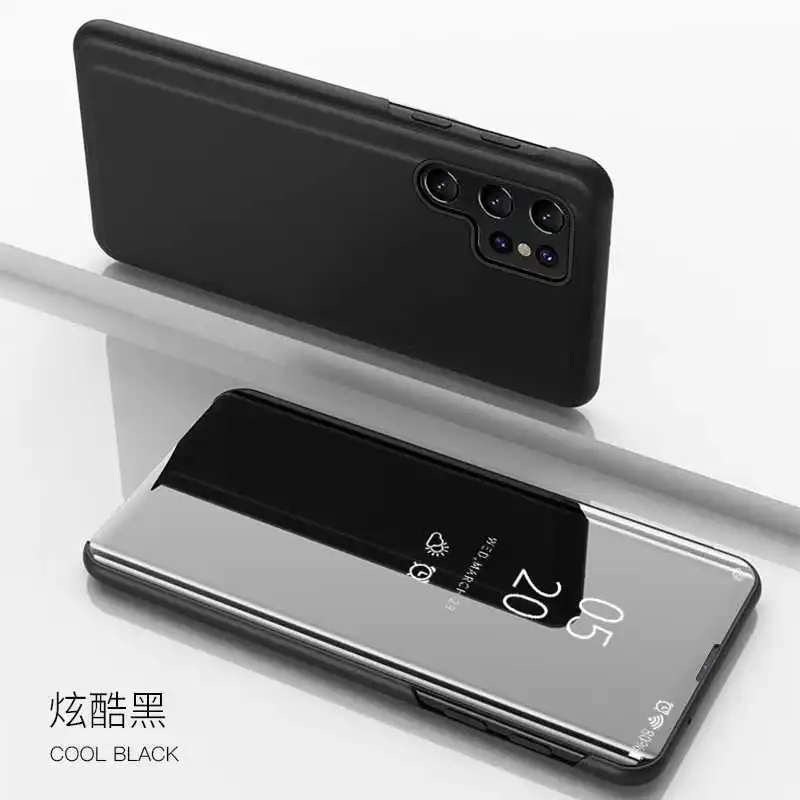 Fundas de teléfono de cuero con tapa de espejo para Samsung Galaxy S26 S25 S24 S22 S23 Ultra FE A56 A36 A55 A35 A15 A34 A16 A54 5G
