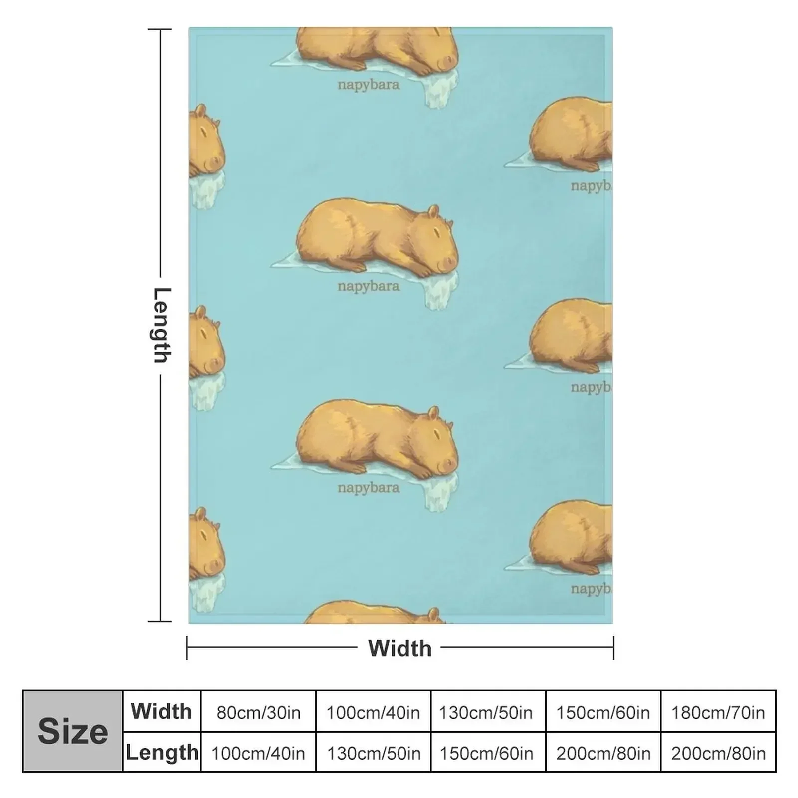 Sleepy Capybara Throw Blanket couch cozy soft plush fuzzy picnic outdoor blanket