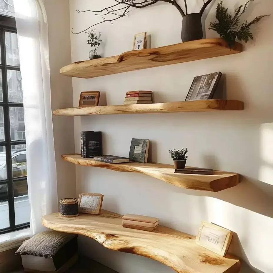 Wall shelf baffle floor multi-layer storage shelf living room bedroom bookshelf