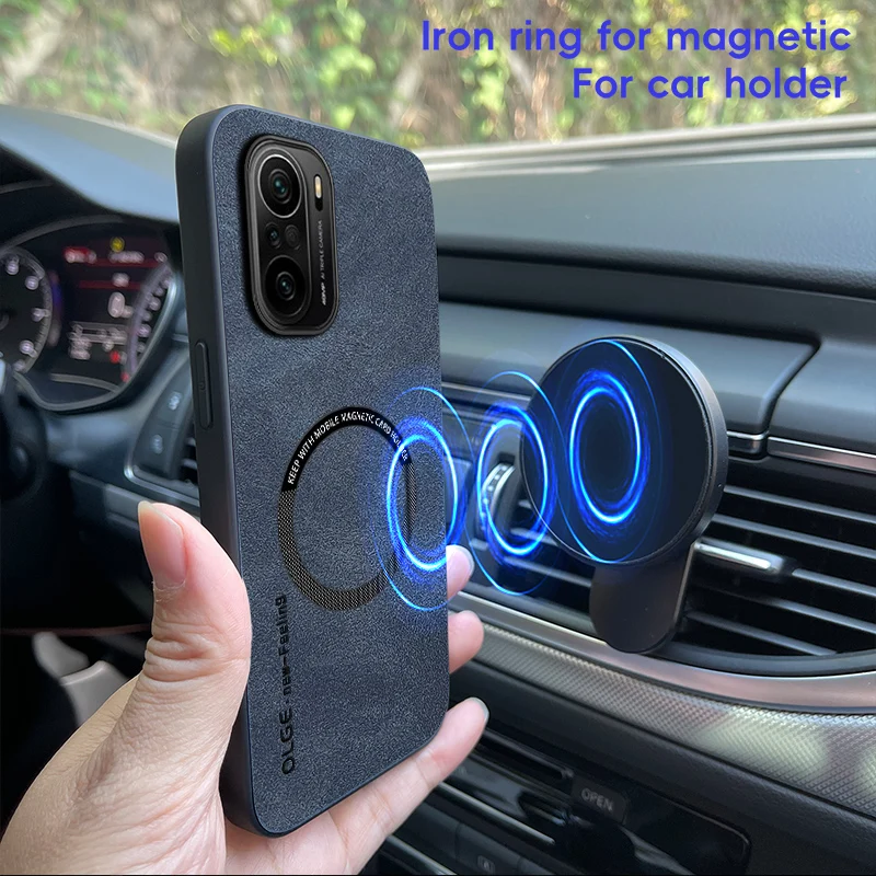 Magnetic Retro Leather Case For Xiaomi Poco F3 F4 PocoF3 PocoF4 Wireless Charging Phone Case Cover