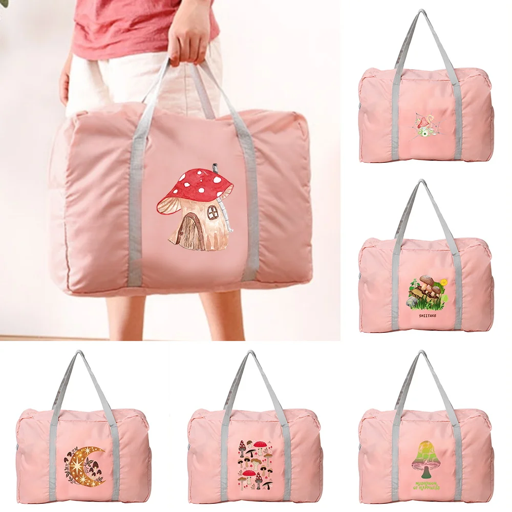 

Women Travel Organizer Handbag Outdoor Camping Toiletries Luggage Accessories Bag Mushroom Series Foldable Zipper Storage Bags