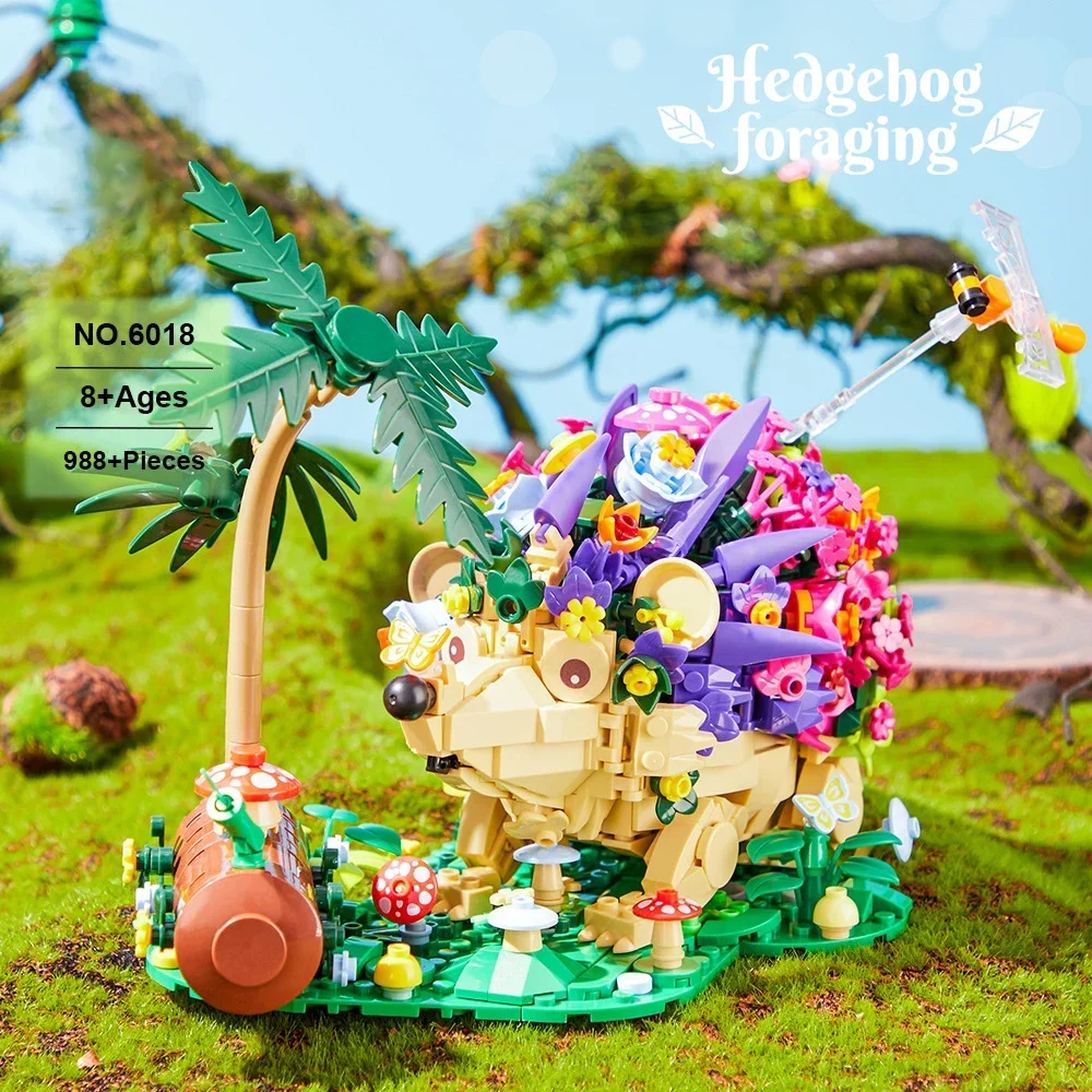 

Конструктор «Цветочный Ежик», развивающая игрушка-головоломка, набор кирпичиков «Животные и растения», игрушка для сборки, декор для дома, подарки для детей