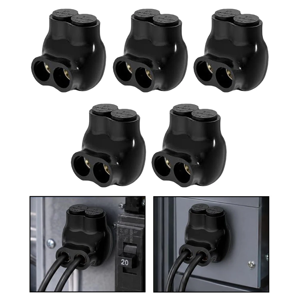 5pcs 2/0-6 AWG Tap Wire Connector AL CU Insulated Entry Dual Rated For Copper Aluminum Professional Use