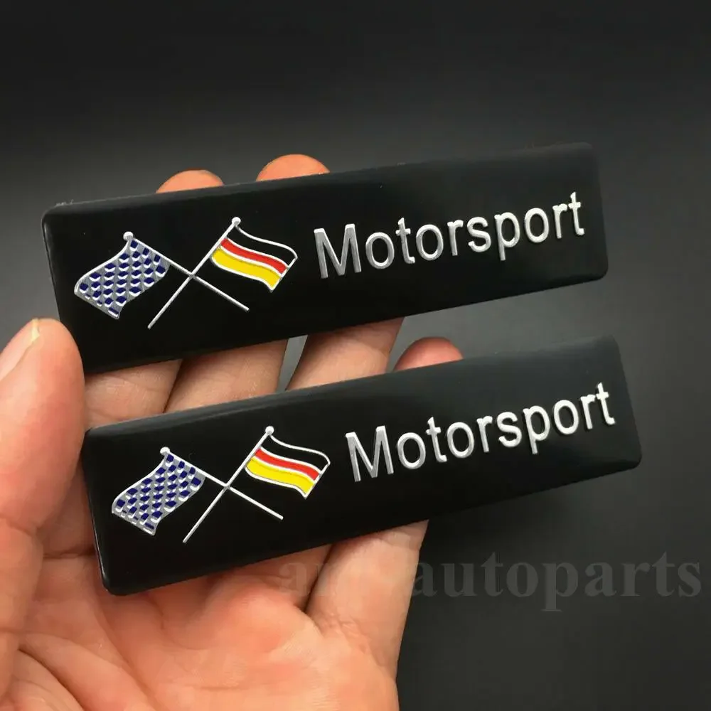 

2x Aluminum Motor Sport Germany Flag Car Trunk Rear Emblem Badge Decals Sticker