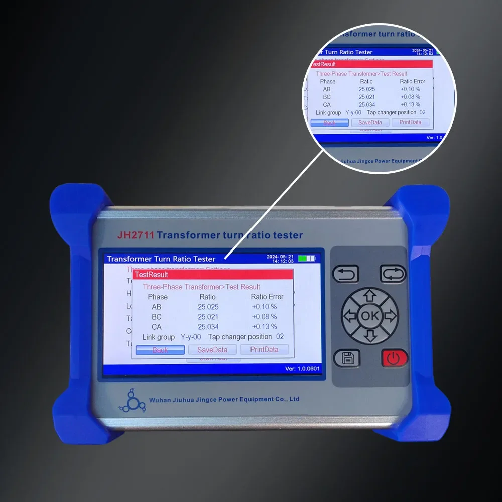 English/Spanish TTR Three-Phase Handheld Transformer Turns Ratio Group Tester LCD For Machine Work Electronic Measurement 1-Year