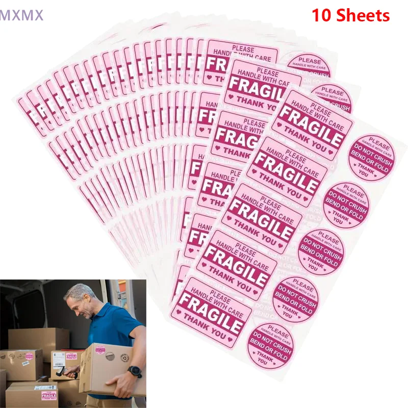 100/250Pcs Fragile Stickers For Shipping Not Folded Or Folded Sticker Not Fell Off Label Self-Adhesive Food Freezer Labels