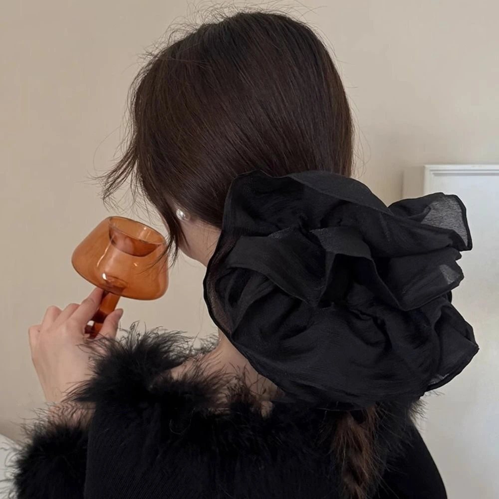 

Big Size Chiffon Scrunchies Elastic Temperament Women Hair Scrunchies French Style Elegant Oversized Hair Ropes Hair Accessory