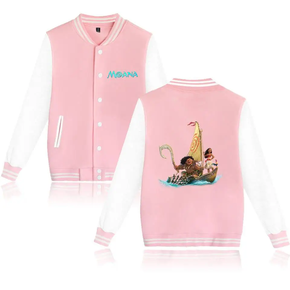 Moana Baseball College Jacket Oversized Men Clothes Harajuku jacket Personality Street coats Anime Jackets Couple Costume kids