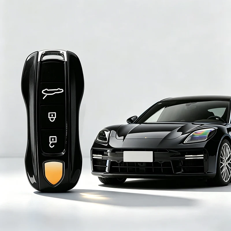 Autosleutel hoesje Bordeauxrood vervangende schaal voor Porsche Cayenne Macan Panamera 911 718 Boxster Cayman Taycan 2010-2024