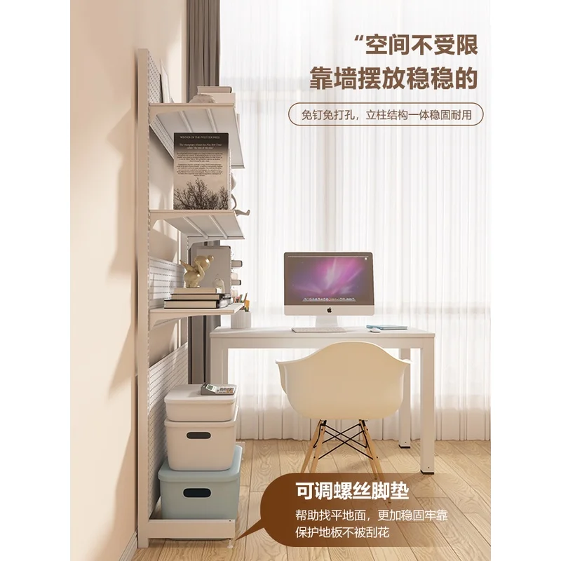 Computer desk girl Internet celebrity combination hole bookshelf rental room desk storage student floor shelf