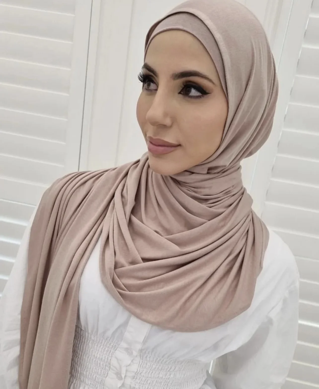 2 pcs/set Instant Hijab Premium Solid Plain Jersey Hijab Shawl with Same Colors Undercaps Women Soft Cotton Jersey Tube Caps