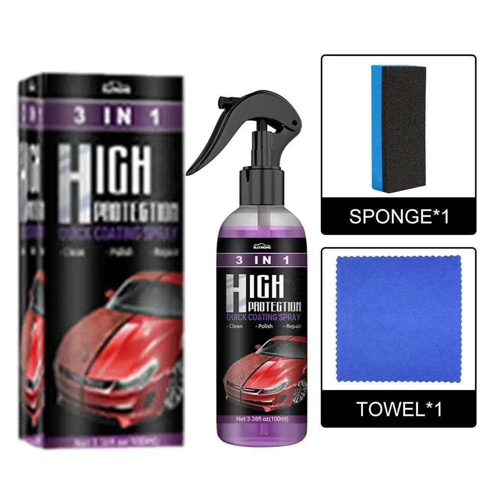 3 In 1 Quick Coating Spray High Protection Car Coating Car Paint Repair 3PCS Set Restorer Ceramic Spray Coating