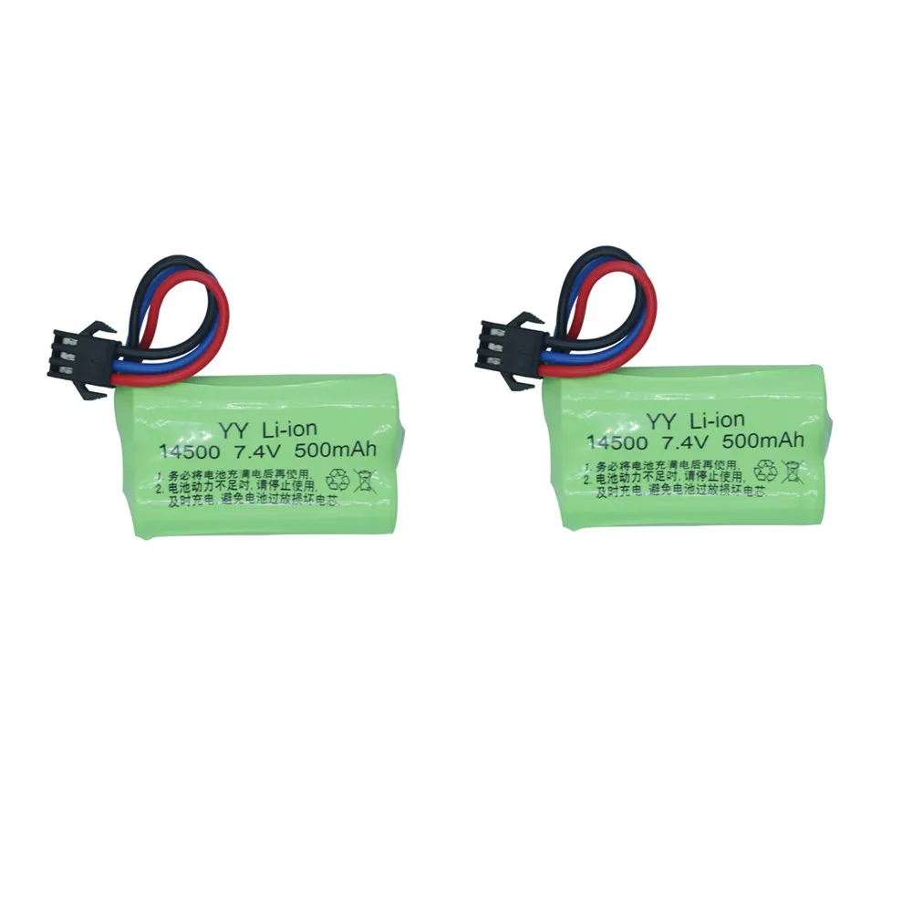 14500 7.4V 500mAh Battery  / Charging Cable For : LD1801 LD1802 LD1804 SM-3P Plug