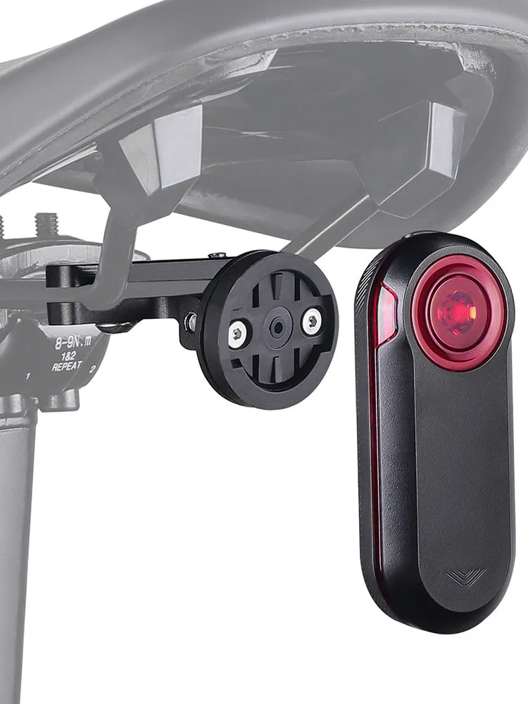 MTB Bike Light Holder Anti-Slip Cycling Action Camera Mount Adjustable Angle Bicycle Saddle Lamp Mount for Garmin Varia Radar