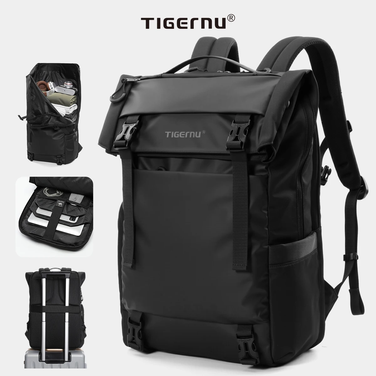 Tigernu Men's Travel Backpack, TPU Waterproof Expandable Business & School Bag