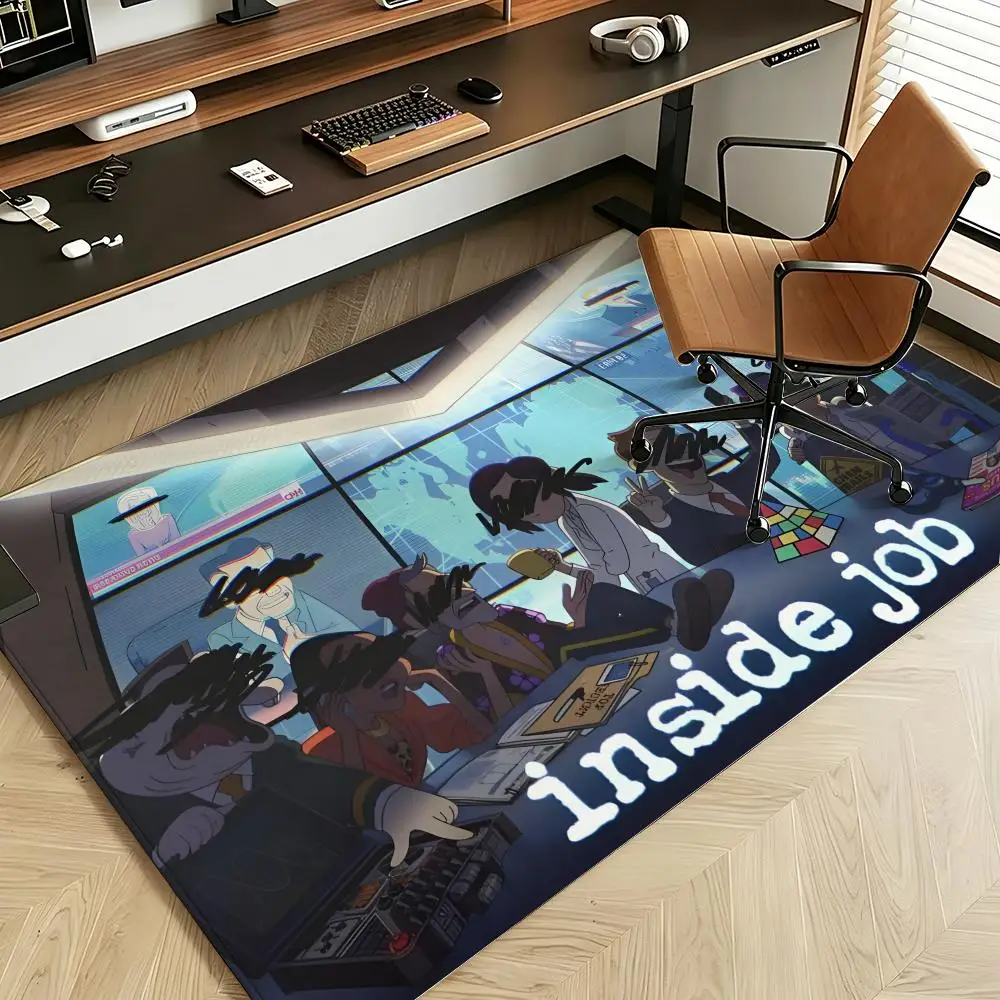 Cartoon I-Inside J-Job Floor Mat Soft Flannel Floor Mat  Suitable for Entryways, Living Rooms, Bedrooms, and Bathrooms