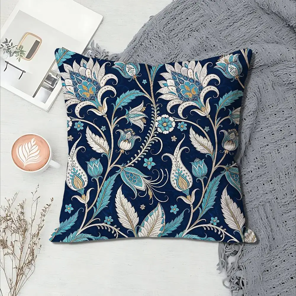 I-Iznik Tile Patterns Art Various Sizes Square Pillow Case For Car Home Bedchamber Decor Custom Valentine gift