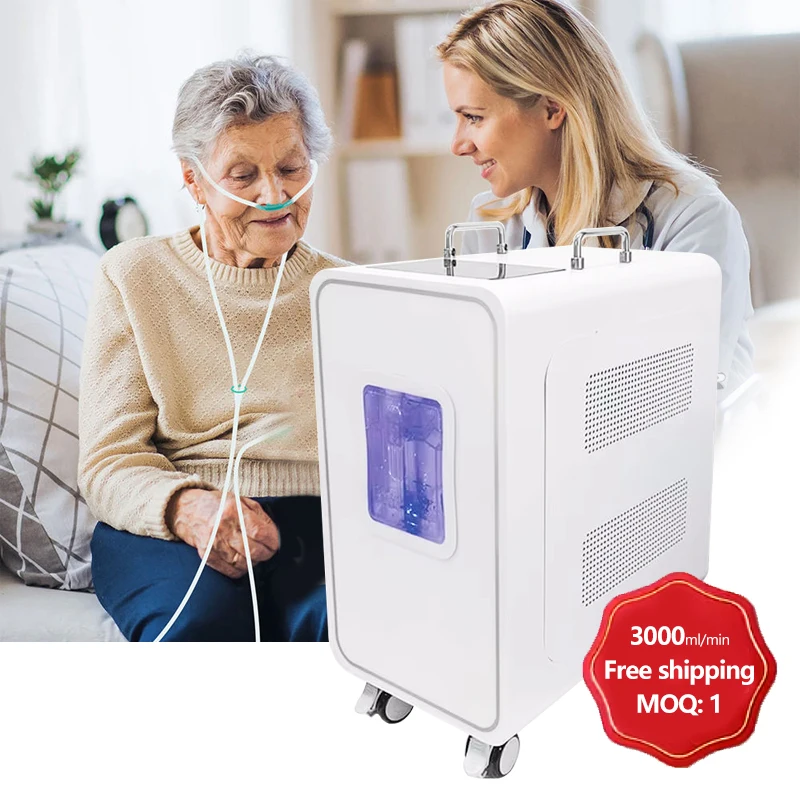 Hydrogen Inhaler Machine 3000ML Oxygen Concentrator Home Care Hydrogen Water Generator Molecular H2 O2 Gas Inhaler 2 Outlet