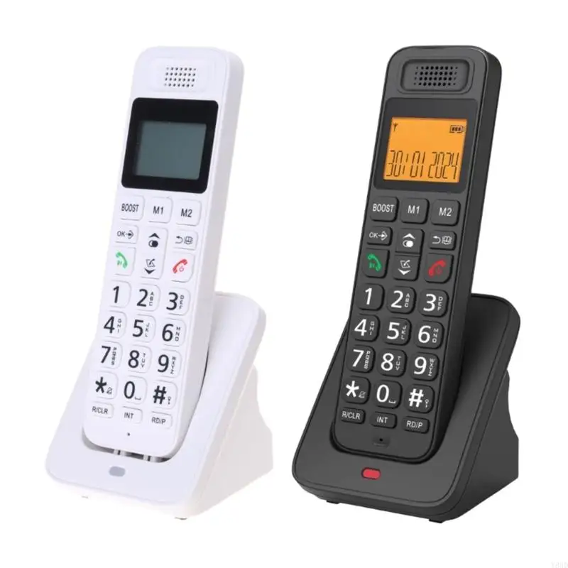 Y8AD 1 Set Home Telephone Double Handset Wireless Phone Caller Display Low Radiation