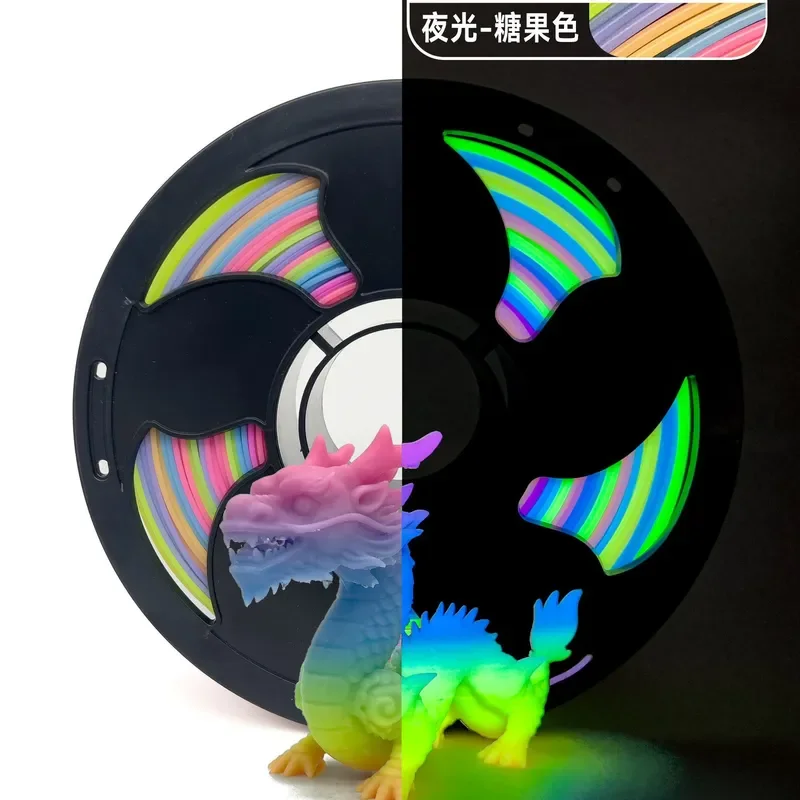 2026 hot sale 3D printing consumables PLA luminous rainbow consumables 3D printer consumables 1KG suitable for Tuozhu7.8