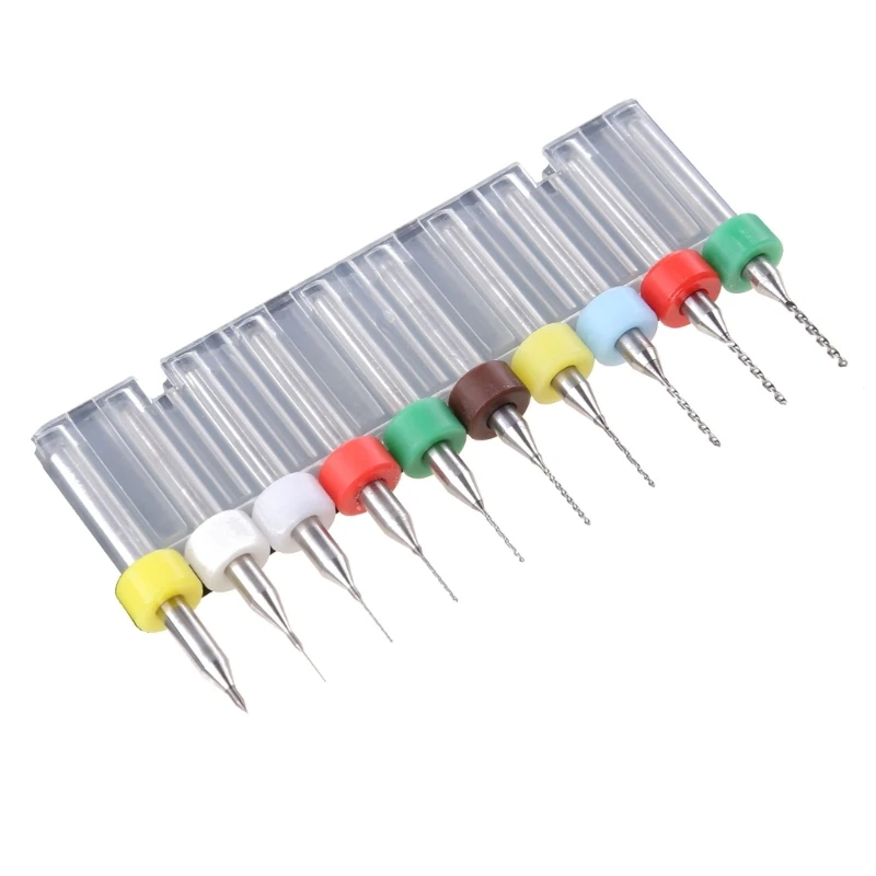 A2UD 10 Uds. Juego microbrocas carburo para placa circuito impresión PCB 0,1mm a 1,0mm