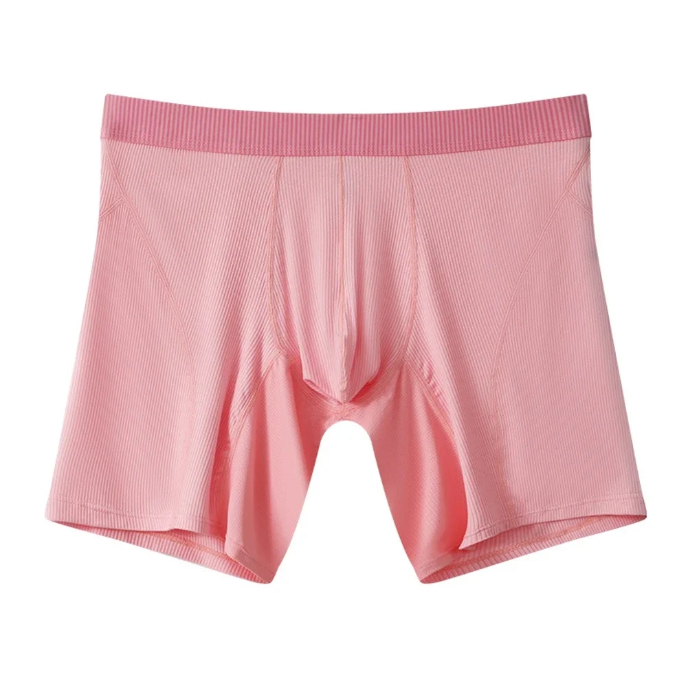 

Shorts Sports Breathable Anti Ride Up Athletic Boxer Undies Long Leg Underwear Men Ice Silk U Convex Pouch Extend Length Boxers