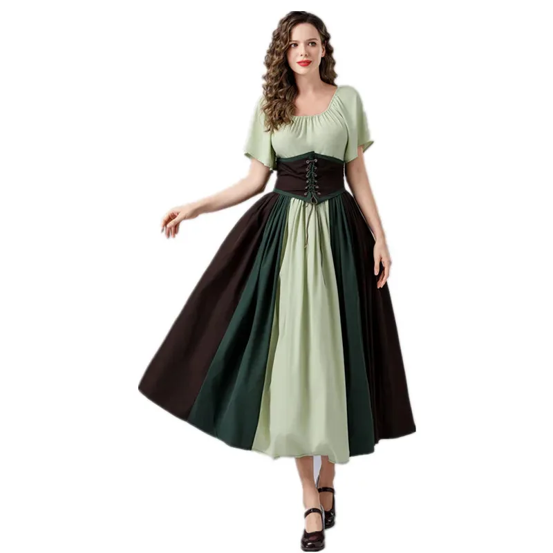 중세 빅토리아 빈티지 유럽과 미국의 공주 코스프레 의상 할로윈 복고풍 코트 고딕 우아한 파티 드레스 lf[5