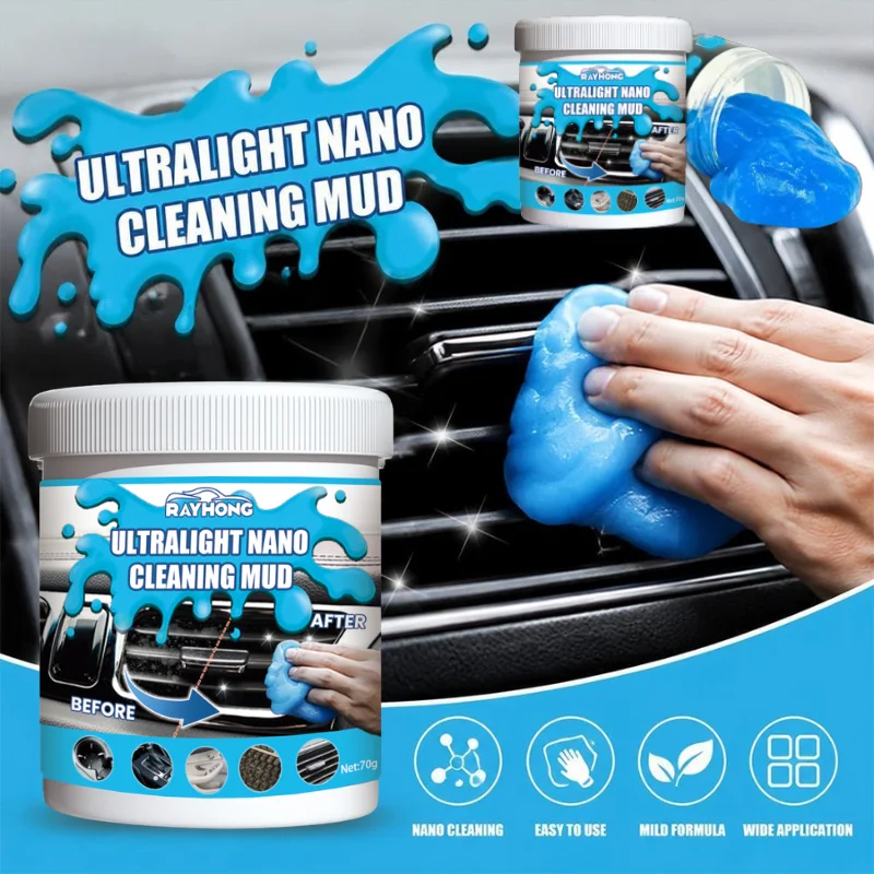 1/2/3/5pcs Nano Cleaning Mud Universal Sticky Dust Removal Gel Reusable Cleaner For Car Air Conditioner Vent Laptop Keyboard