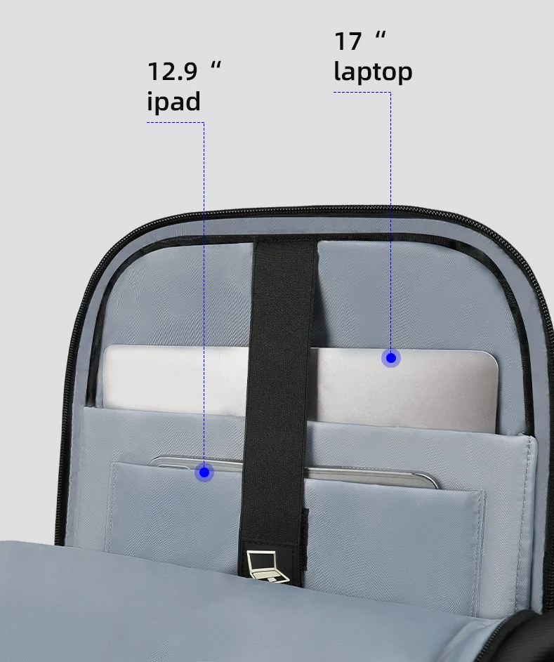 HK Neuer Design-Reiserucksack für Herren, großer Business-Rucksack für Arbeit, Pendeln, wasserdichte Oxford-Rucksäcke, 17-Zoll-Laptoptaschen mit USB – Detail 7